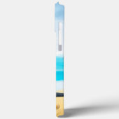 Schwarzer Schäferhund am Strand Case-Mate iPhone Hülle (Rückseite / Links)