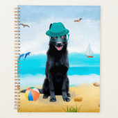 Schwarzer Schäferhund am Strand Planer (Vorderseite)