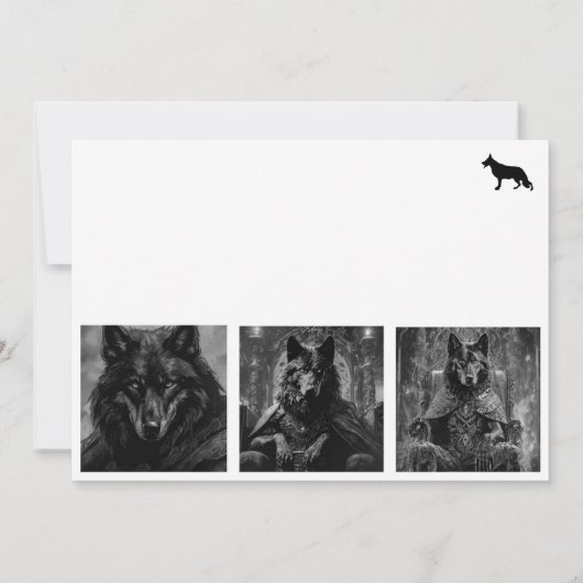 Schwarzer Schäferhund Dankeskarte (Rückseite)