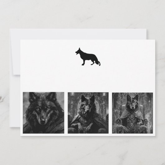 Schwarzer Schäferhund Dankeskarte (Rückseite)