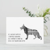 Schwarzer Schäferhund Dankeskarte (Stehend Vorderseite)
