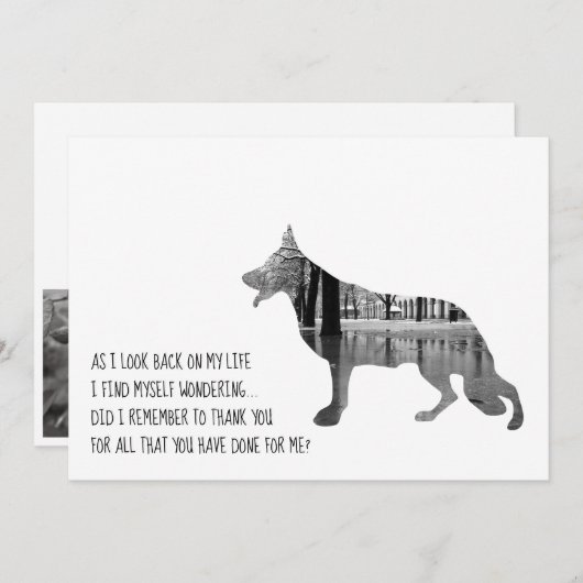 Schwarzer Schäferhund Dankeskarte (Vorne/Hinten)