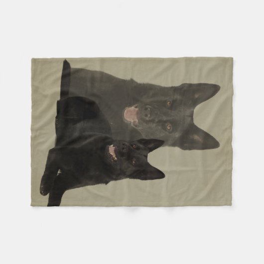Schwarzer Schäferhund-Hund - GSD Fleecedecke (Vorderseite (Horizontal))
