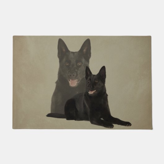 Schwarzer Schäferhund-Hund - GSD Fußmatte (Vorderseite)