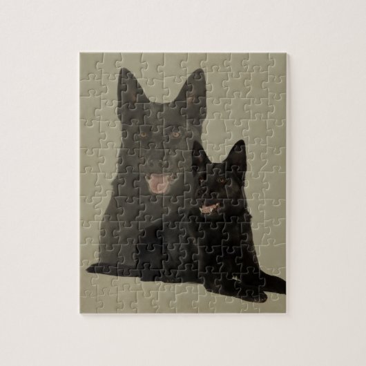Schwarzer Schäferhund-Hund - GSD Puzzle (Vertikal)