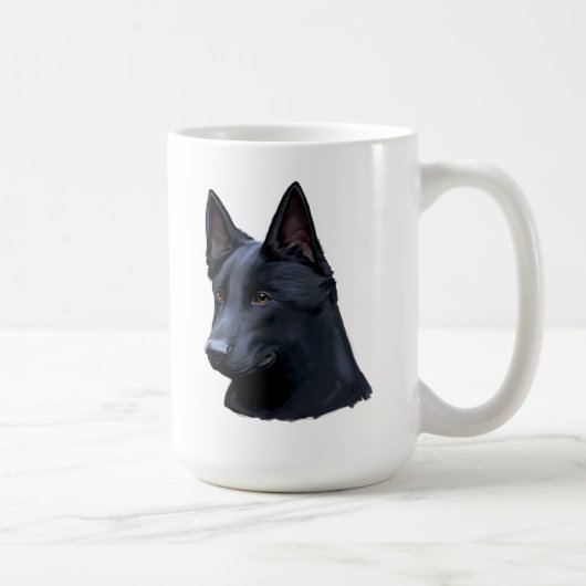 Schwarzer Schäferhund-Hund Kaffeetasse (Rechts)