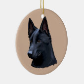 Schwarzer Schäferhund-Hund Keramik Ornament (Rechts)