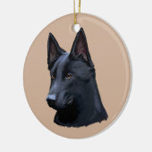 Schwarzer Schäferhund-Hund Keramik Ornament (Links)
