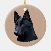 Schwarzer Schäferhund-Hund Keramik Ornament (Hinten)