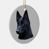 Schwarzer Schäferhund-Hund Keramikornament (Rechts)