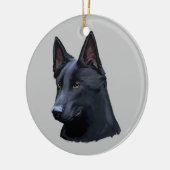 Schwarzer Schäferhund-Hund Keramikornament (Links)