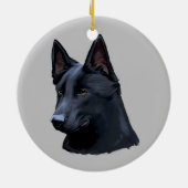 Schwarzer Schäferhund-Hund Keramikornament (Hinten)