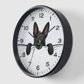 Schwarzer Schäferhund - Hundeschlittenuhr pinkeln Uhr (Winkel)