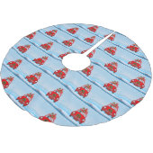 Schwarzer Schäferhund in Auto mit dem Weihnachtsma Polyester Weihnachtsbaumdecke (Schrägansicht)