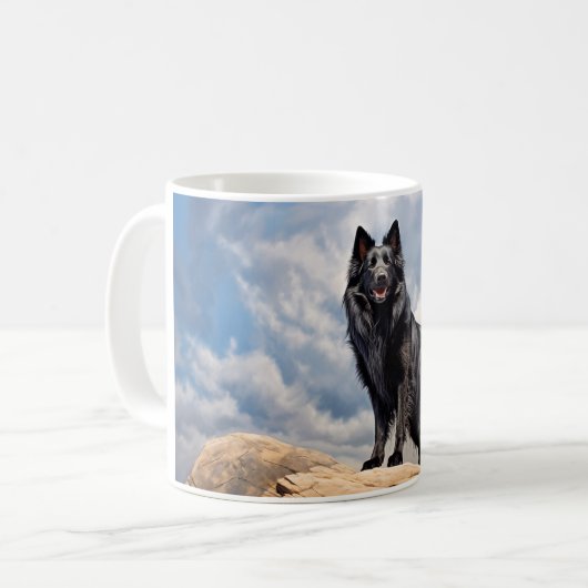 Schwarzer Schäferhund Kaffeetasse (Vorderseite Links)