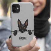 Schwarzer Schäferhund Niedlich Personalisiert Case-Mate iPhone Hülle