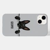 Schwarzer Schäferhund Niedlich Personalisiert Case-Mate iPhone Hülle (Rückseite (Horizontal))