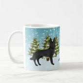 Schwarzer Schäferhund Winterwald mit Namen Kaffeetasse (Links)