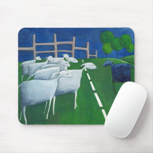 Schwarzer Schafmousepad Mousepad (Mit Mouse)