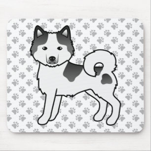 Schwarzer Schecke Alaskan Malamute Süßer Cartoon-H Mousepad