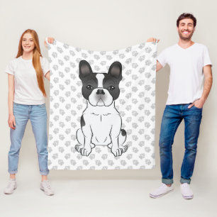 Schwarzer Schecke Französische Bulldogge / Französ Fleecedecke