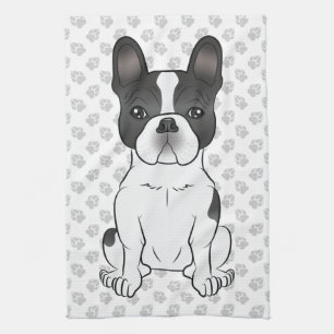 Schwarzer Schecke Französische Bulldogge / Französ Geschirrtuch