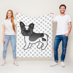 Schwarzer Schecke Französische Bulldogge Süßer Car Fleecedecke