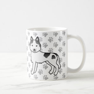Schwarzer Schecke Siberian Husky Cartoon Hund & Pf Kaffeetasse