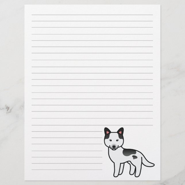 Schwarzer Schecken-Cartoon-Siberian Husky (Vorderseite)