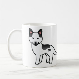 Schwarzer Schecken-Cartoon-Siberian Husky Kaffeetasse