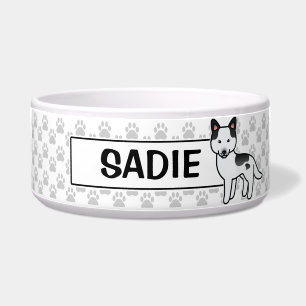 Schwarzer Schecken-Cartoon-Siberian Husky Napf