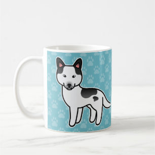 Schwarzer Schecken-Sibirischer Husky Cartoon Kaffeetasse