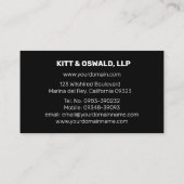 Schwarzer Scheidungsanwalt sauber und Minimalistis Visitenkarte (Rückseite)