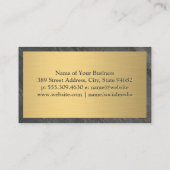 Schwarzer Schiefer | Goldmetall Visitenkarte (Rückseite)