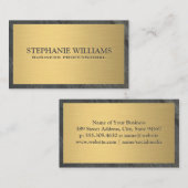 Schwarzer Schiefer | Goldmetall Visitenkarte (Vorne/Hinten)