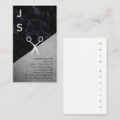 Schwarzer Schiefer / Leder / Haarstil Visitenkarte (Vorne/Hinten)