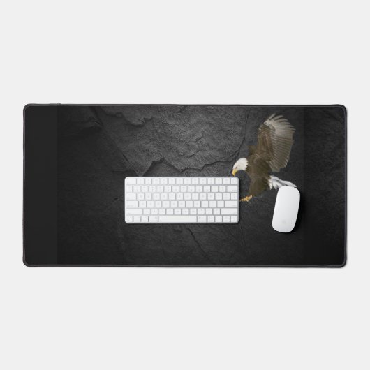 Schwarzer Schiefergestein mit Adler Schreibtischunterlage (Tastatur & Maus)