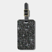 Schwarzer schillernder Glitter Gepäckanhänger (Vorderseite vertikal)