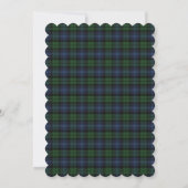 Schwarzer Schimmer antiker Tartan mit Goldrahmen Einladung (Rückseite)