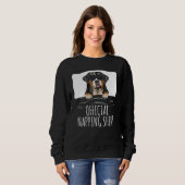 Schwarzer Schlaf Maske Grosser Schweizer Hund Offi Sweatshirt (Vorne ganz)