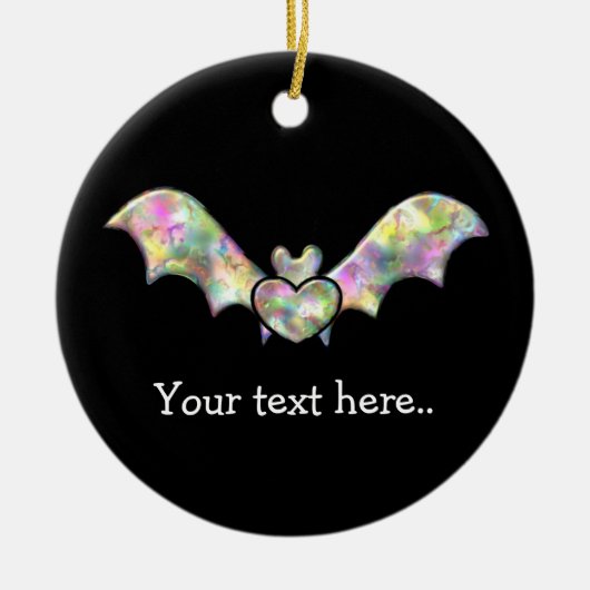 Schwarzer Schläger und Herz-personalisierter Keramik Ornament (Vorne)