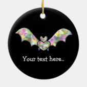 Schwarzer Schläger und Herz-personalisierter Keramik Ornament (Hinten)