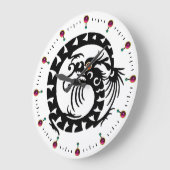 SCHWARZER SCHLANGEN-DRACHE IN DEN WEISSEN, GROßE WANDUHR (Winkel)