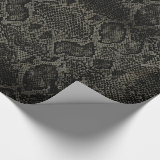 Schwarzer Schlangendruck Geschenkpapier (Ecke)