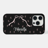 Schwarzer Schleifen-Personalisierter Telefon Coque iPhone Hülle (Rückseite (Horizontal))