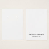 Schwarzer Schlichter, benutzerdefinierter Ohrkarte (Vorne & Hinten)