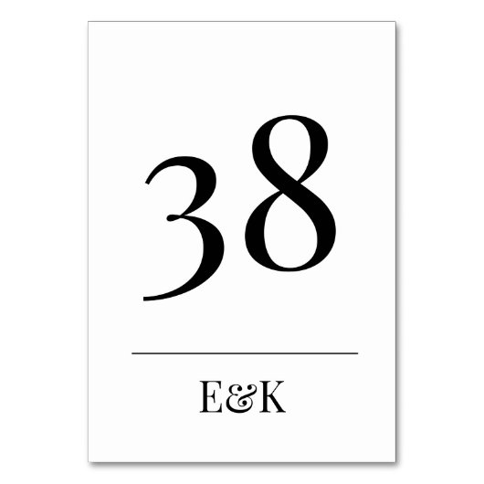 Schwarzer Schlichter Hochzeitstisch Tischnummer (Rückseite)