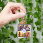 Schwarzer Schlüsselanhänger aus Monogramm-Foto (Hand)