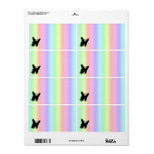 Schwarzer Schmetterling auf Pastell Rainbow (Vorne)