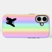 Schwarzer Schmetterling auf Pastell Rainbow Case-Mate iPhone Hülle (Rückseite (Horizontal))